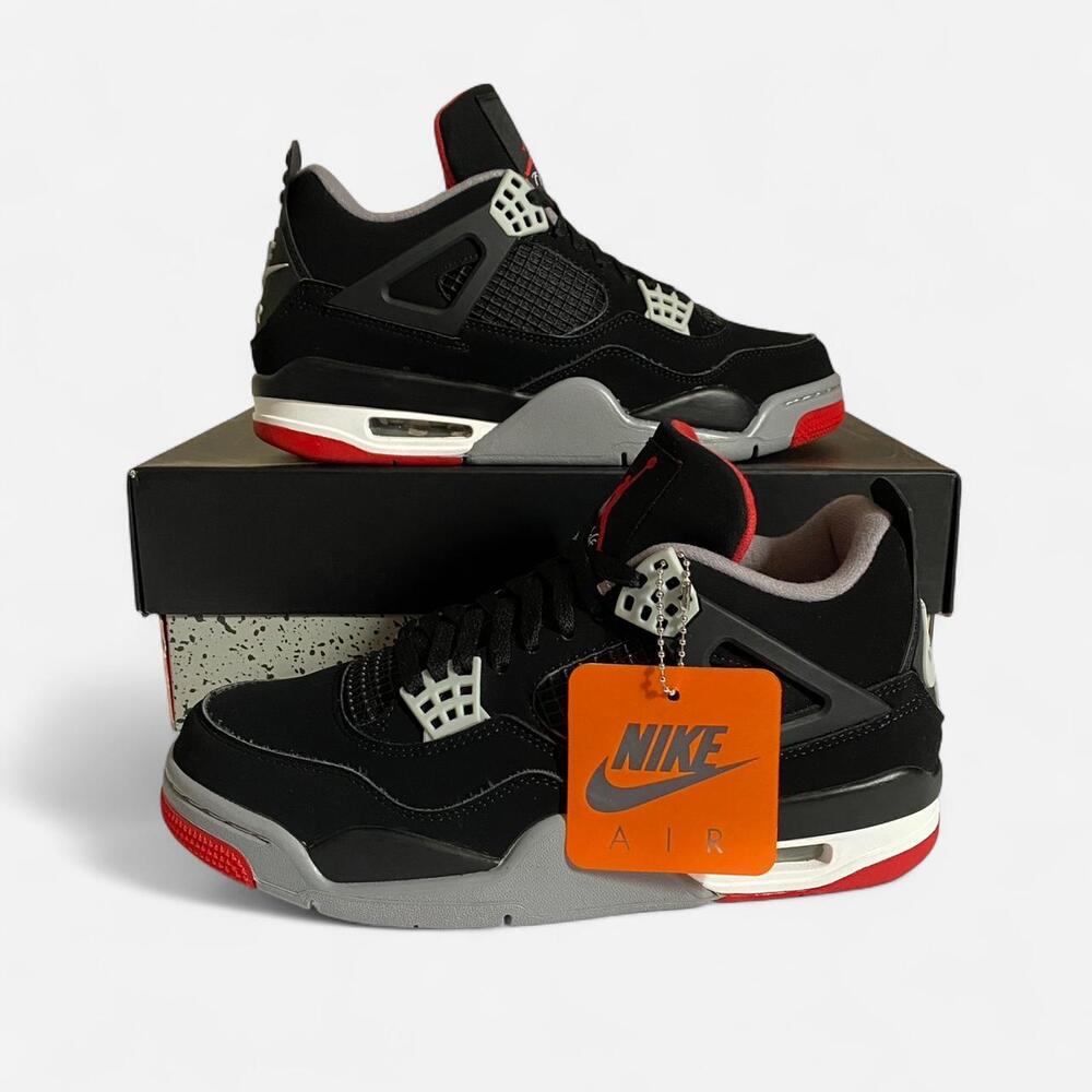 Jordan 4 retro bred 2019 - size 8.5 M / 10 W US / 41.5 EU